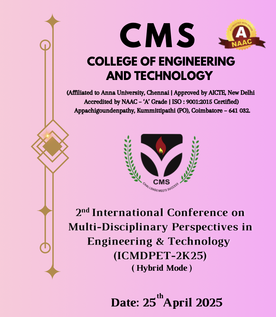 2nd International Conference on Multidisciplinary Perspectives in Engineering and Technology (ICMDPET 2K25)